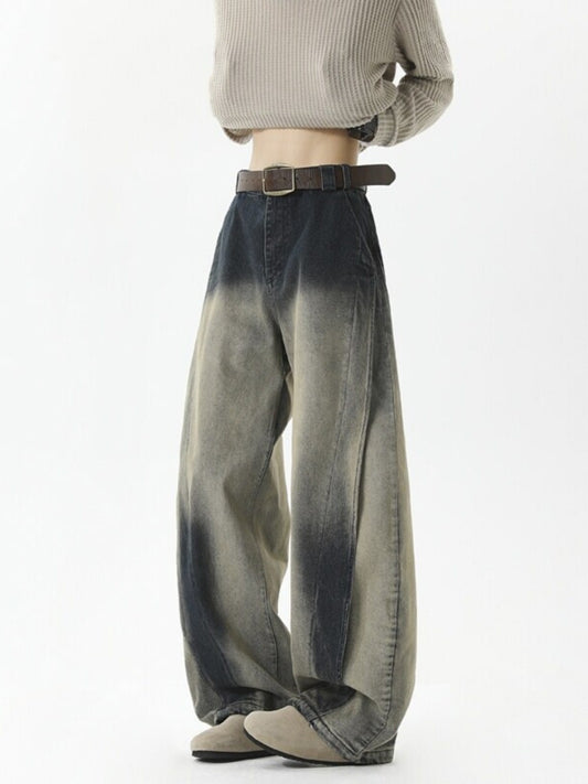 TWO TONE WIDE LEG JEANS