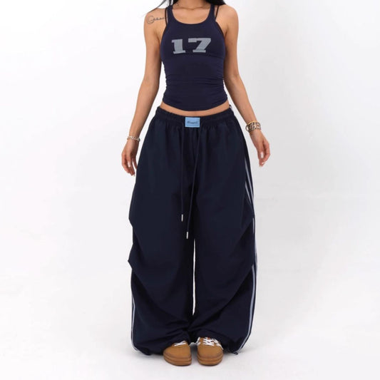 NAVY WIDE LEG SWEATS