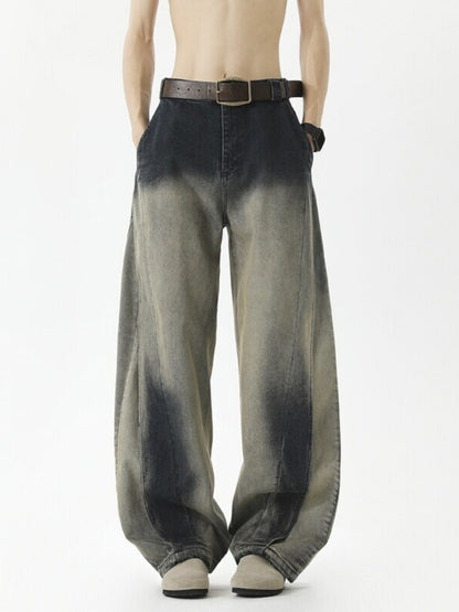 TWO TONE WIDE LEG JEANS