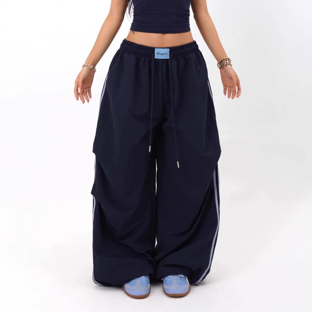 NAVY WIDE LEG SWEATS