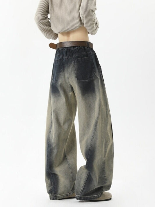 TWO TONE WIDE LEG JEANS