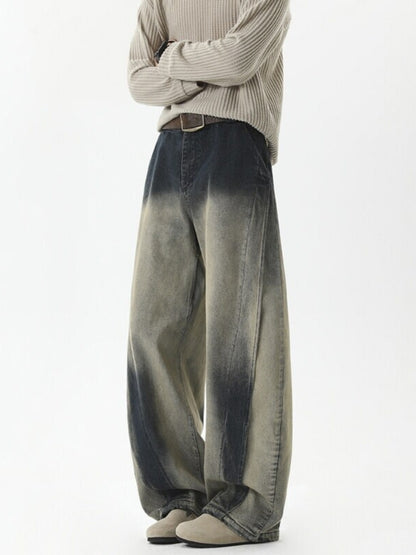 TWO TONE WIDE LEG JEANS