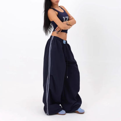 NAVY WIDE LEG SWEATS