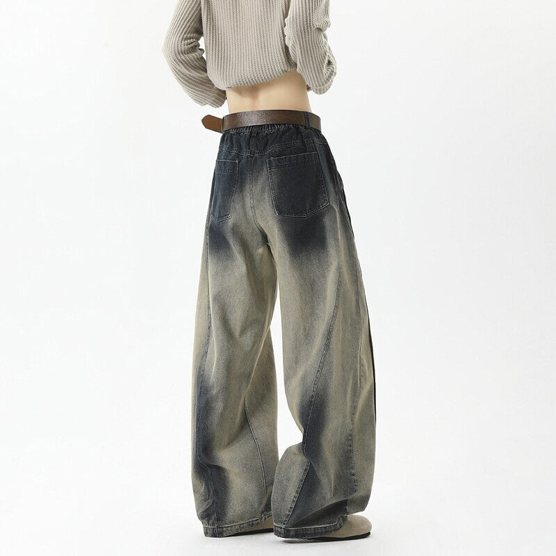 TWO TONE WIDE LEG JEANS
